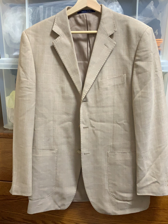 胜龙西服男上衣，羊毛混纺。