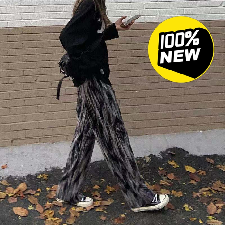 扎染裤子女显瘦百搭休闲裤宽松阔腿裤女