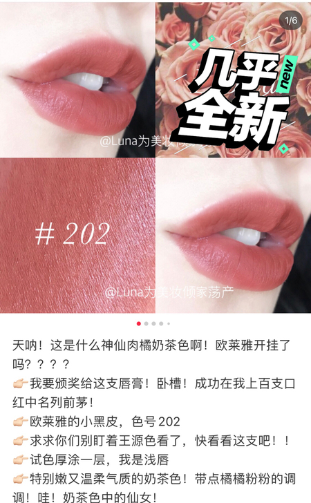 欧莱雅202奶茶色口红,买回来就用了两次,...