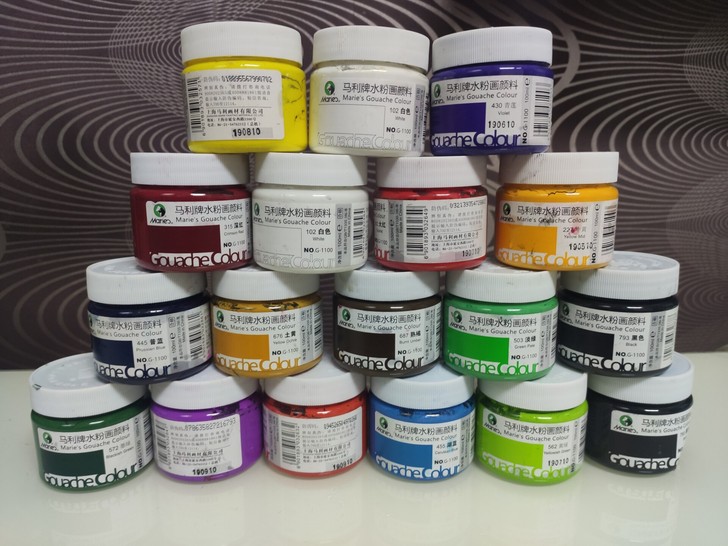 绘画用水粉颜料加工具箱