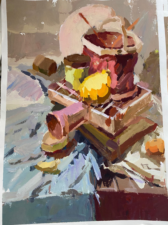 色彩静物，绘画作品，价格私聊，有意者私，量...