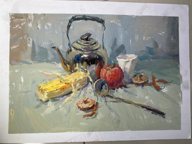 水粉四开卡纸作品出售