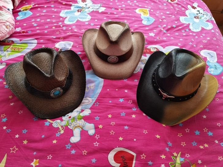 西部 牛仔 草编 渐变色 礼帽 头围在56...