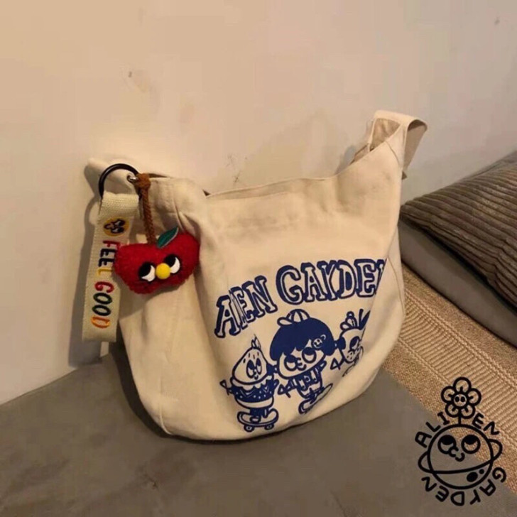 包包女2021新款ins帆布包女学生韩版百...