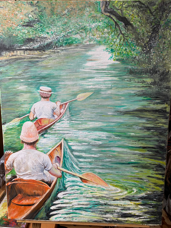 父亲自己亲手画的油画60*80适合挂家里或...