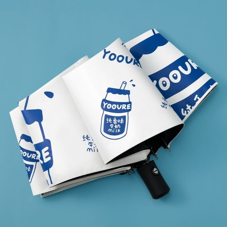 简画小清新ins太阳伞防紫外线学生女折叠遮...