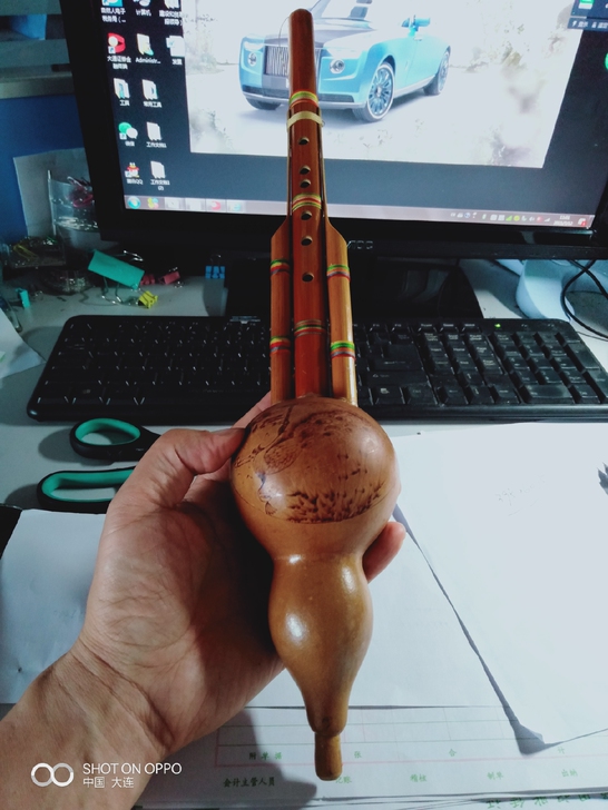 葫芦丝 有些年头了的葫芦丝!烫画漂亮!带...