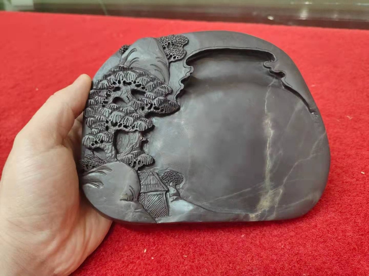 带紫胭脂老宋坑端砚 精雕细琢转手有缘人 带...