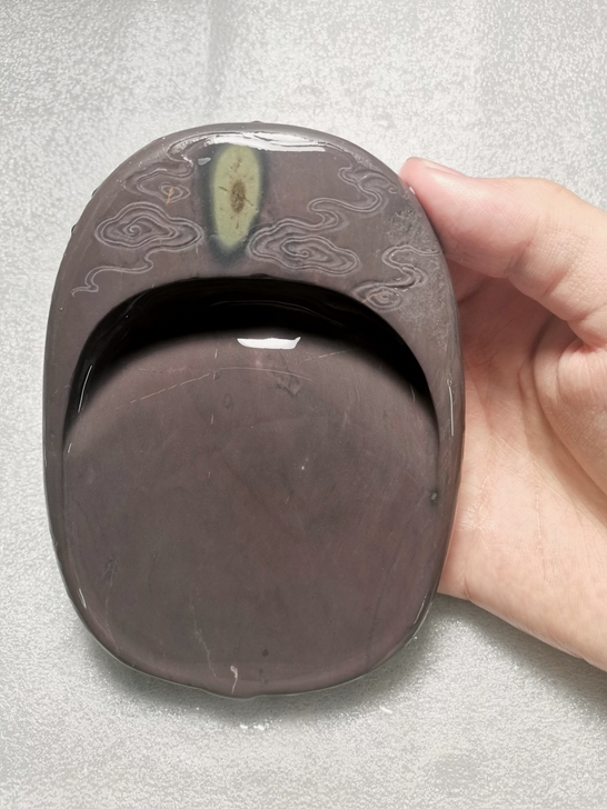 端砚 有冻岩 石品 石眼 天青  尺寸12...