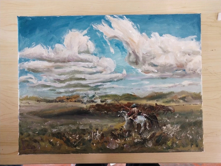手工风景油画 工艺：手绘 画芯材质：油画布...