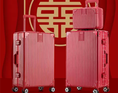 红色行李箱结婚新娘陪嫁箱子压箱婚礼用 结婚...