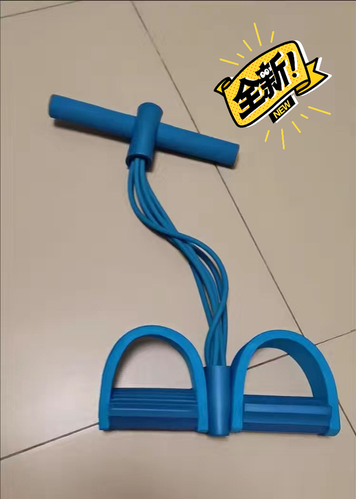 脚蹬拉力器瑜伽收腹开肩美背瘦肩颈拉伸仰卧起...