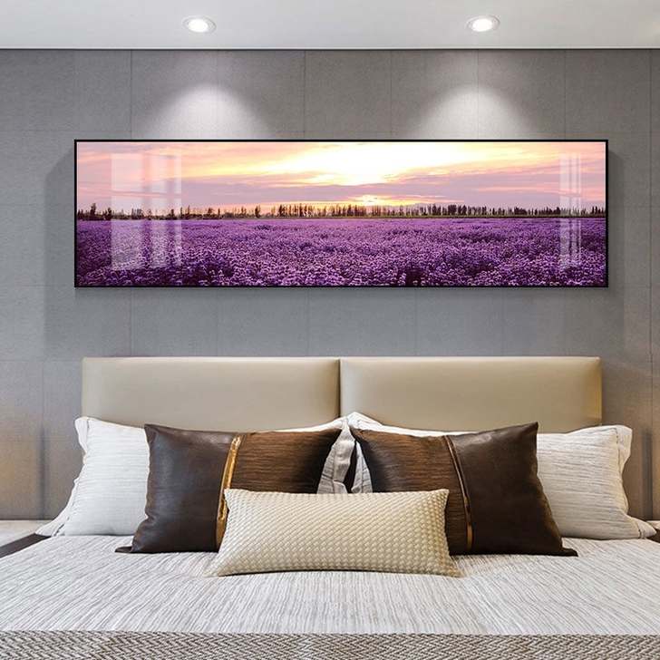 晶瓷玻璃油画布床头画客厅装饰画新中式晶瓷玻...