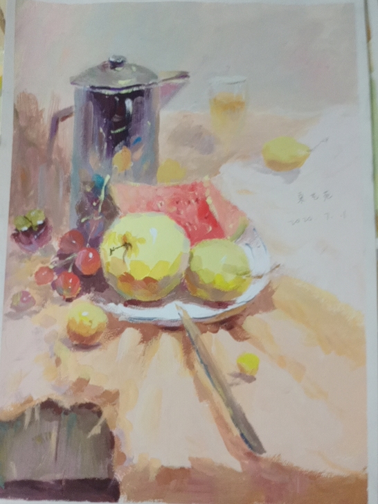 央美作业，可当收藏可挂壁，纯手水粉画