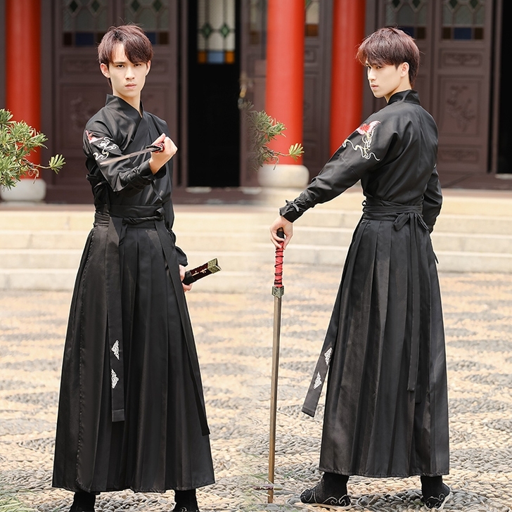 古装男汉服侠客书生演出服毕业拍照班服古代唐...