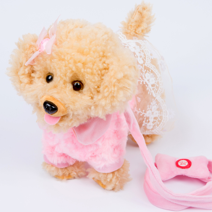 儿童电动毛绒玩具狗狗会唱歌会叫电子机器狗男...