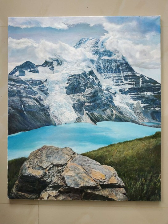 纯手绘油画,50X60cm,专业亚麻油画布...