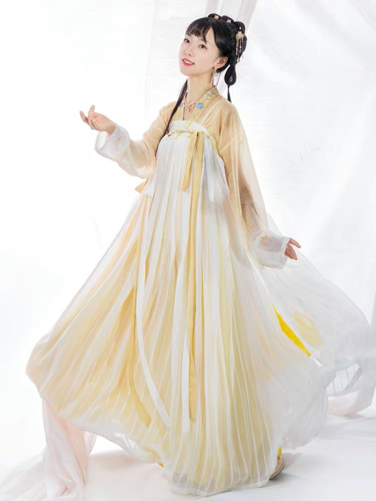 重回汉唐原创汉服女云间雪唐制齐胸襦裙绣花衫...