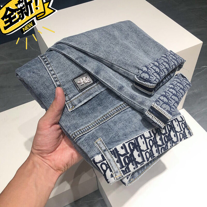 处理！高端牛仔裤男夏季潮牌韩版潮流修身小脚...