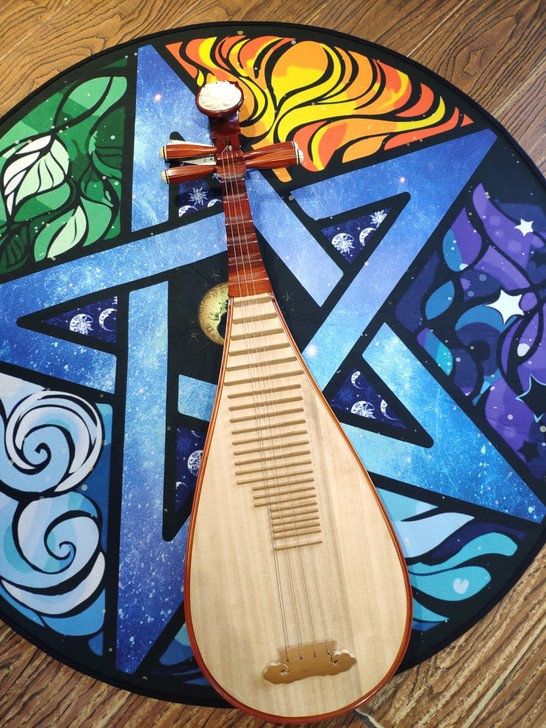 二手硬木普及练习琵琶成人款   裸琴