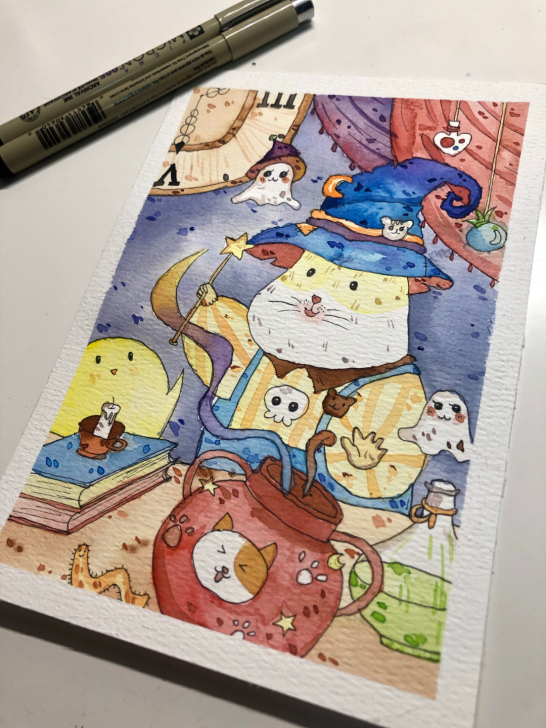 自己画的水彩小画作品