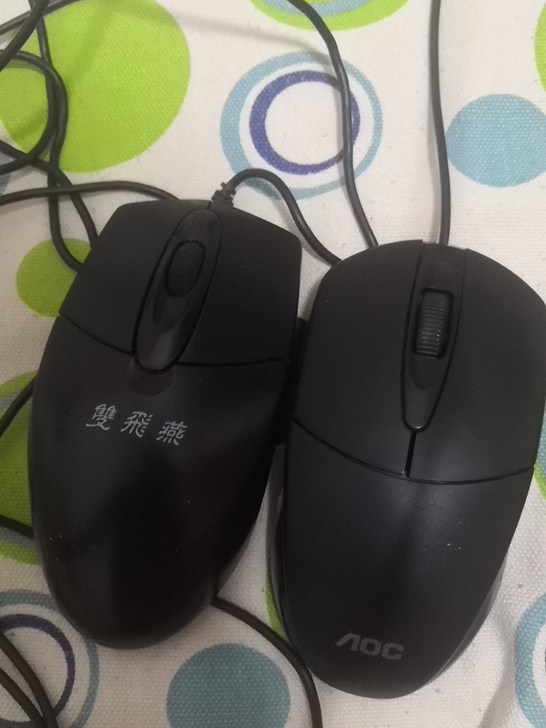 家里闲置的俩鼠标,有人买吗,一个五块钱吧,...