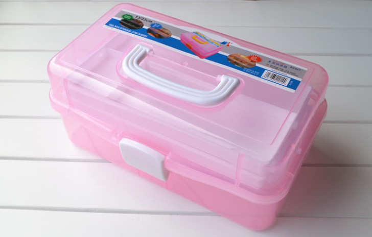 大号透明三层水粉颜料加厚款工具箱 儿童美术...