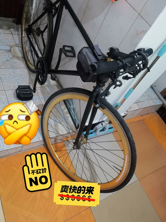 迪卡侬死飞，不想骑死飞也可以自己把后轮倒一...