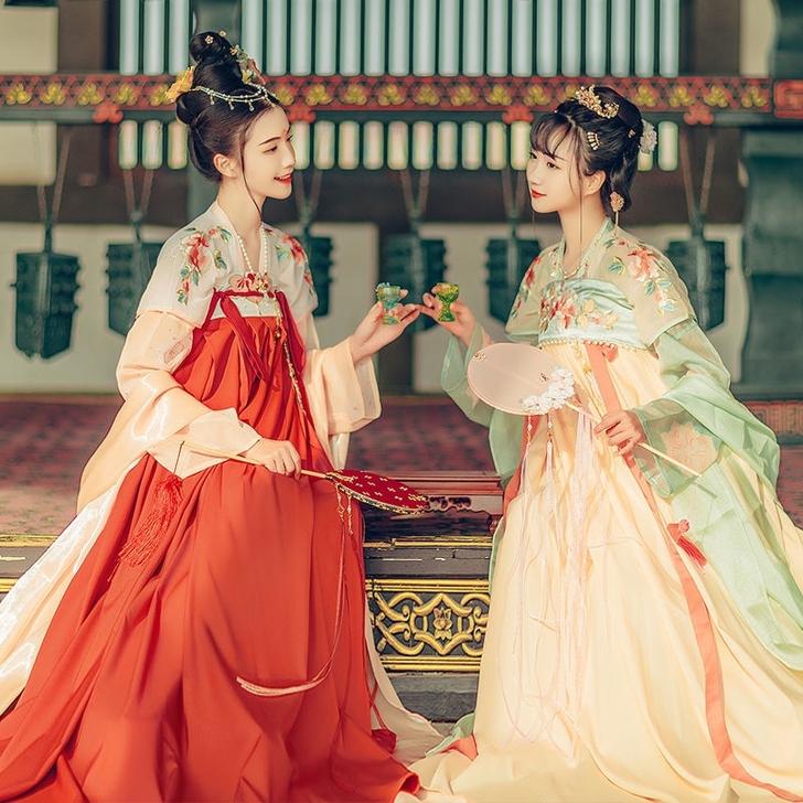汉尚华莲时锦改良汉服女正品原创齐胸衫裙日常...