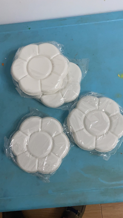 花朵调色盘水粉色盘4对 3元一对