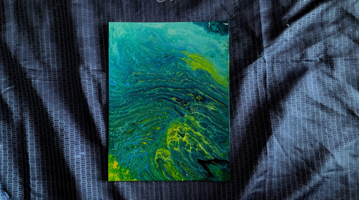 流体画-尺寸30*40-《幽蓝》