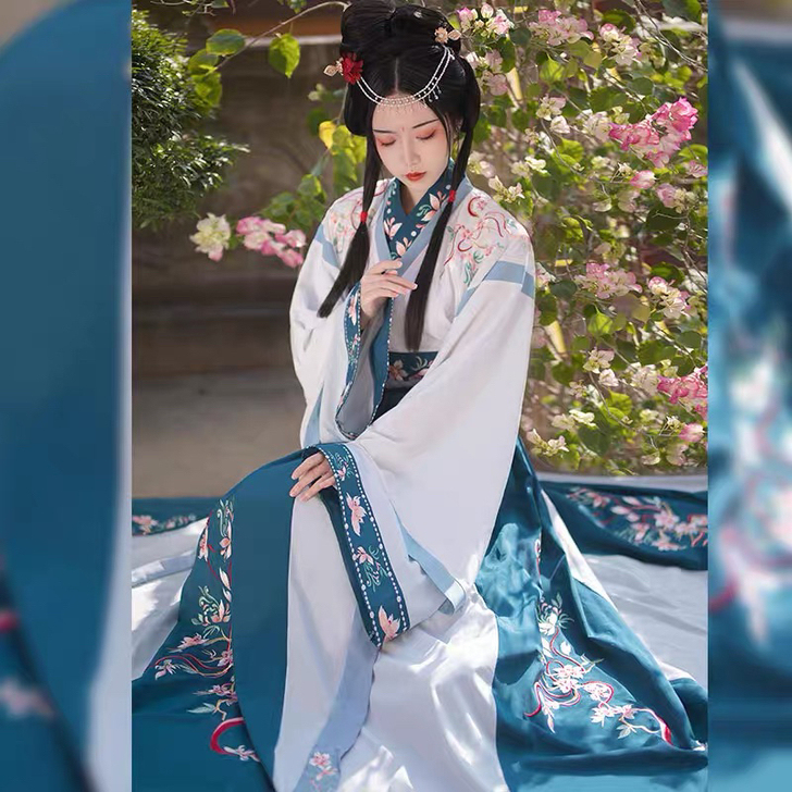 夕瑶赋正品原创春樱赠的汉服女夏魏晋套装交领...