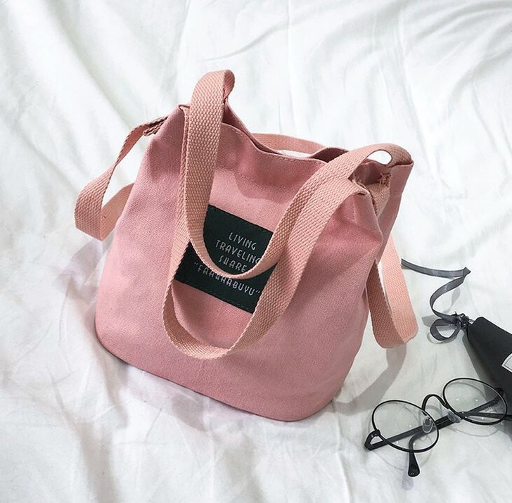 【9.9包邮】新款文艺单肩包布袋包帆布包女...