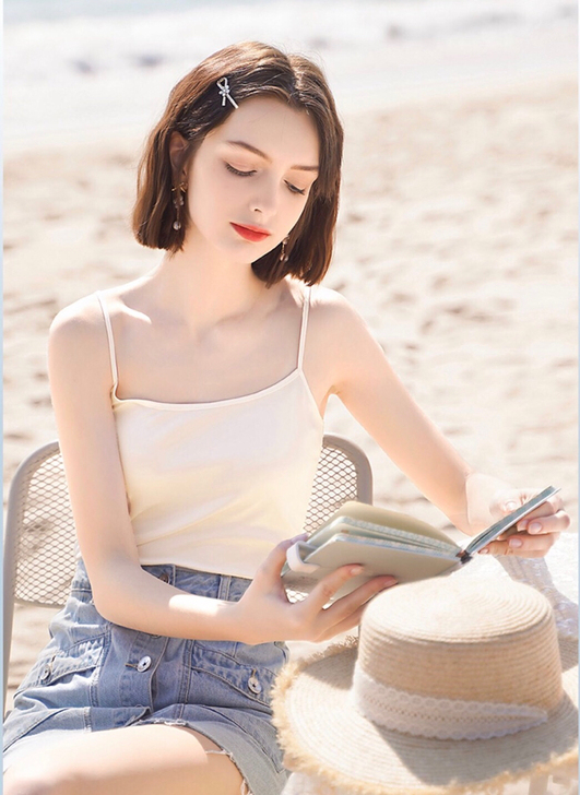 吊带背心女春夏短款无袖上衣外穿可调节内搭打...