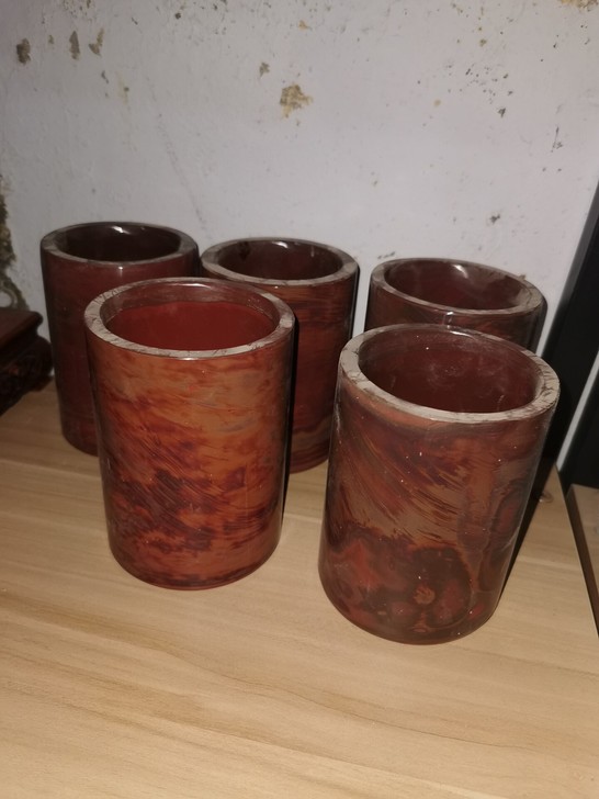 70年代鸡肝石博山料器名贵色料鸡油黄如意笔...
