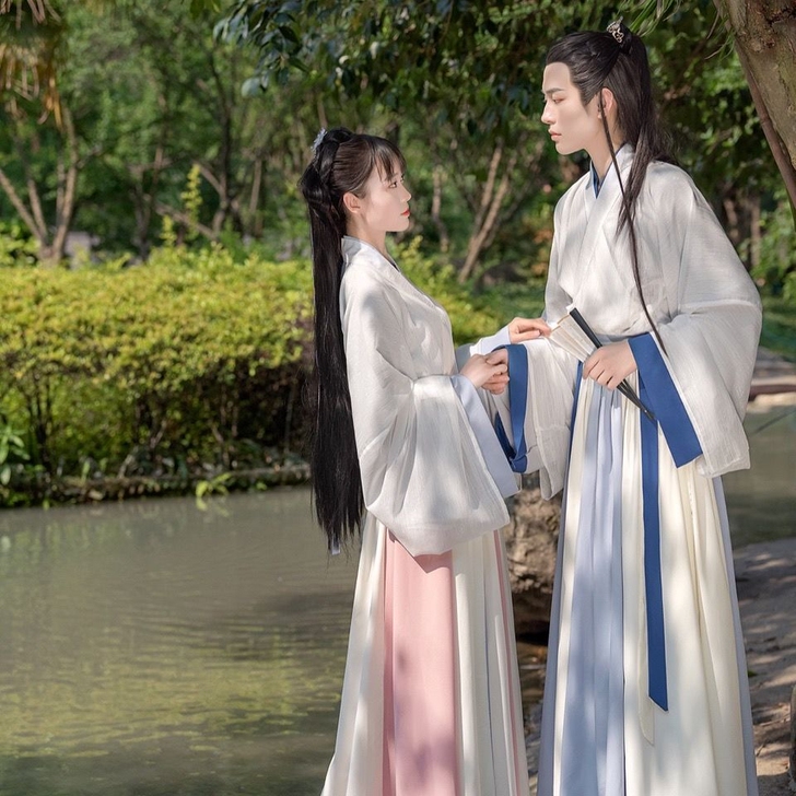 绚妃原创汉服寻陌莫辞晋制交领三件套齐腰一片...