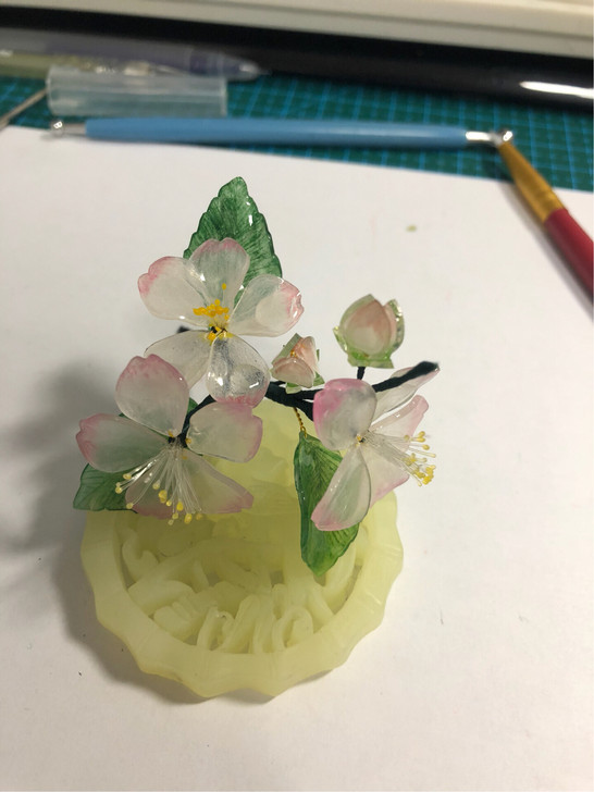 琼瑶蕊 热缩樱花小花枝 汉服配饰头饰簪子