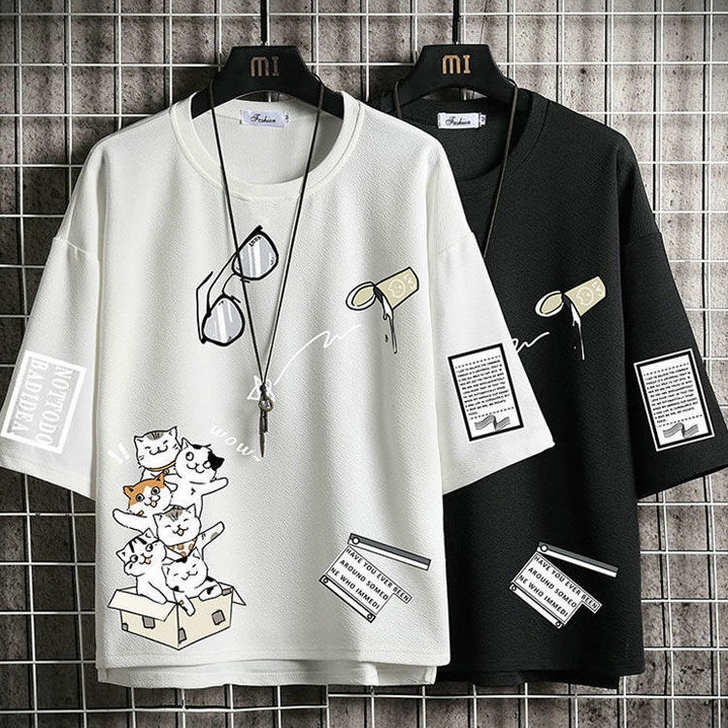 【清仓处理】港风潮流男士夏装新款短袖t恤衫...