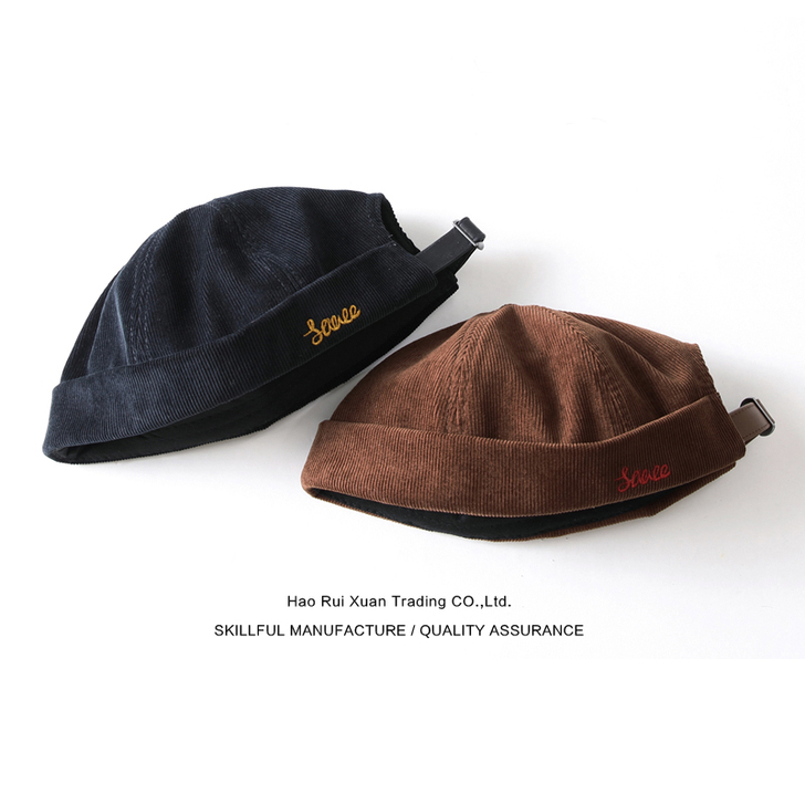 沾酱 刺绣瓜皮帽 灯芯绒帽子 复古雅痞帽 ...