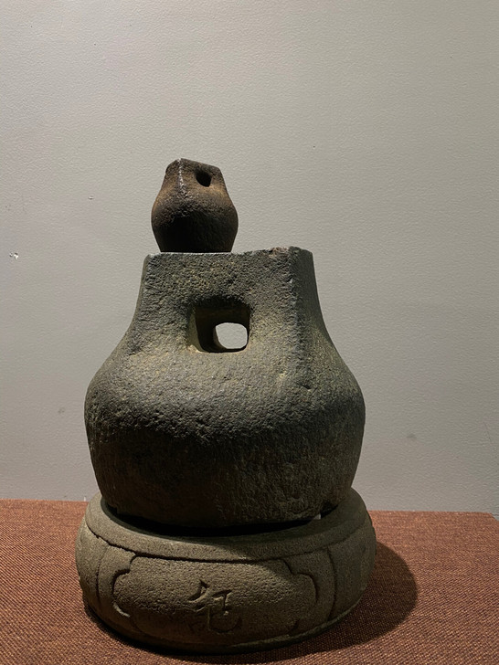 明清青石白石，石柱石珠，桌面，摆件石权