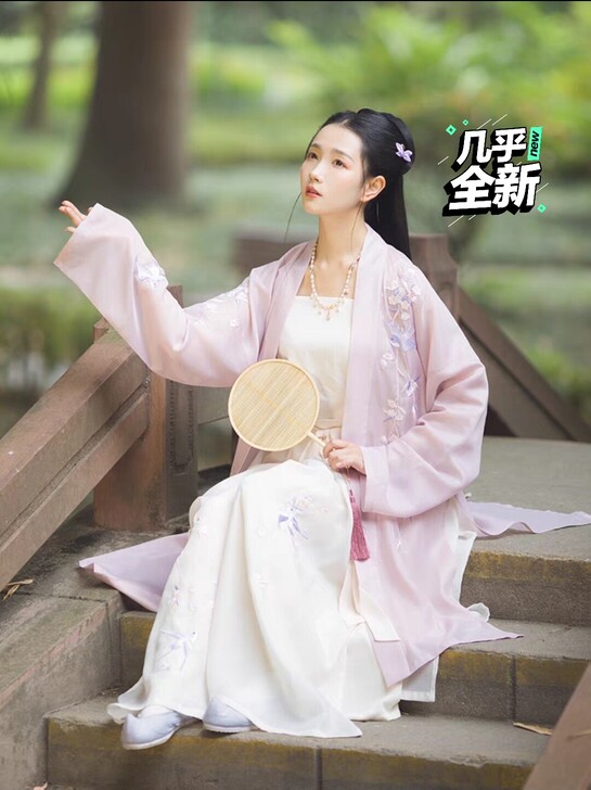 重回汉唐 宋制汉服 直领对襟长衫 XL