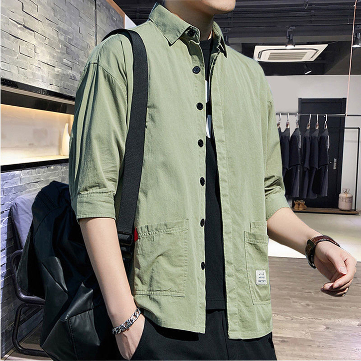 清仓！！！清仓夏装100%纯棉短袖衬衫男韩...