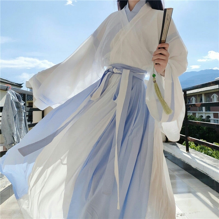 【陌】晋制交领三件套齐腰襦裙白菜价全套情侣...