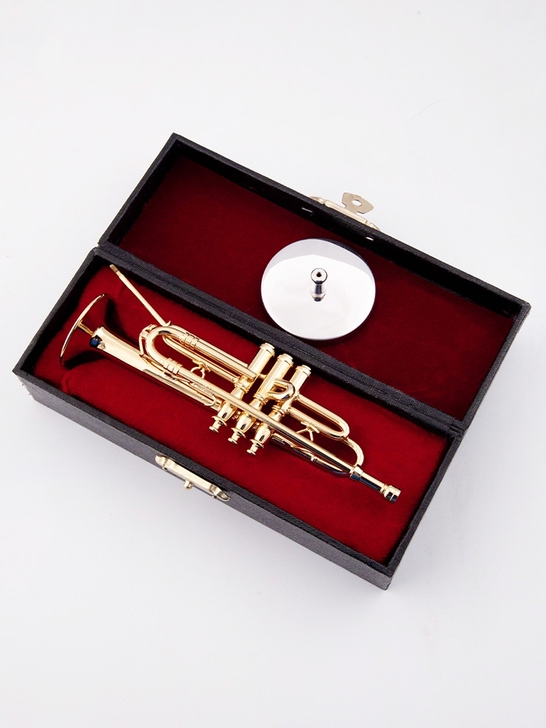 镀金迷你小号乐器模型摆件装饰工艺品节日送男...