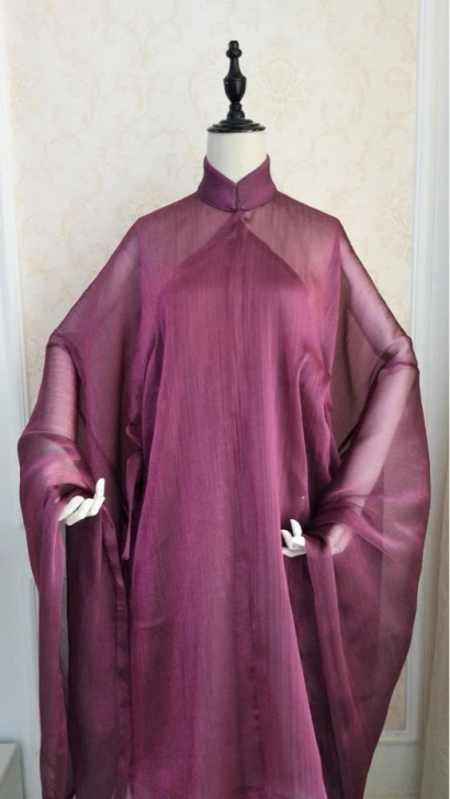 风吟右舍原创汉服立领斜襟纱衫 /浮生系列/...