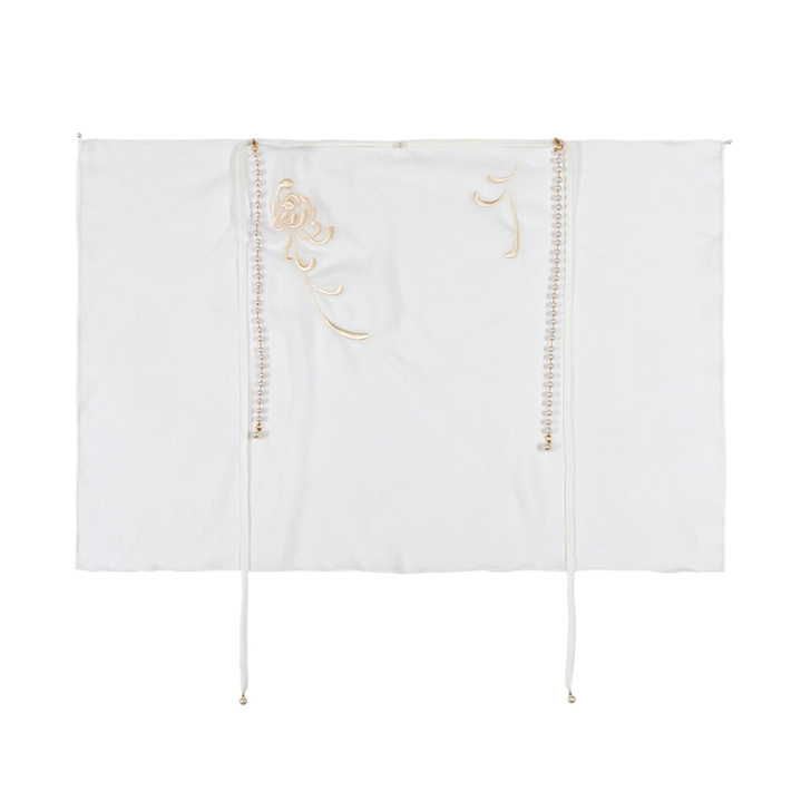 汉尚华莲原创汉服配饰女池羽古风面纱面帘刺绣...