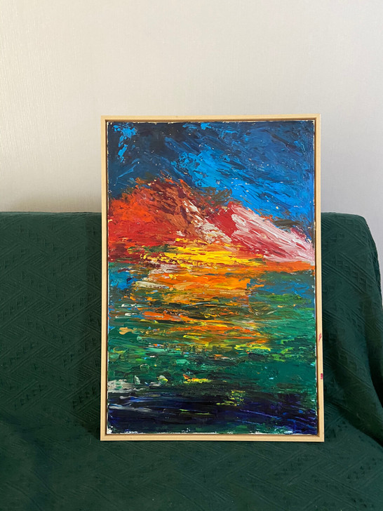 自己画的画，油画颜料。