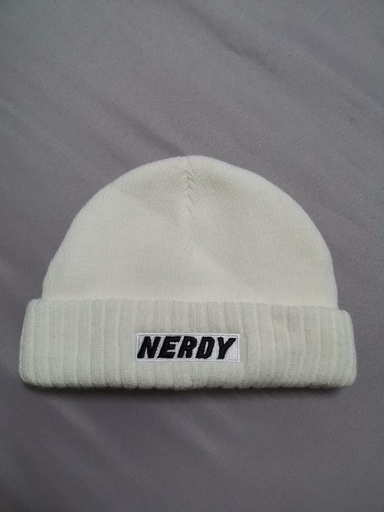 Nerdy白色针织帽毛线帽瓜皮帽地主帽