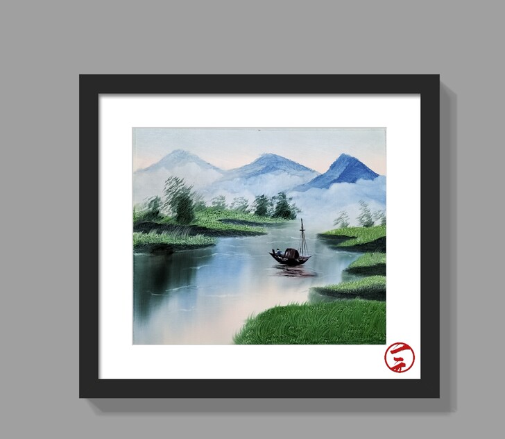 手绘刀画（油画颜料）