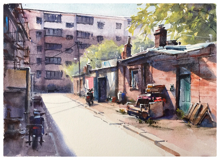 水彩画 手绘风景画 原稿真迹 艺术品收藏 ...